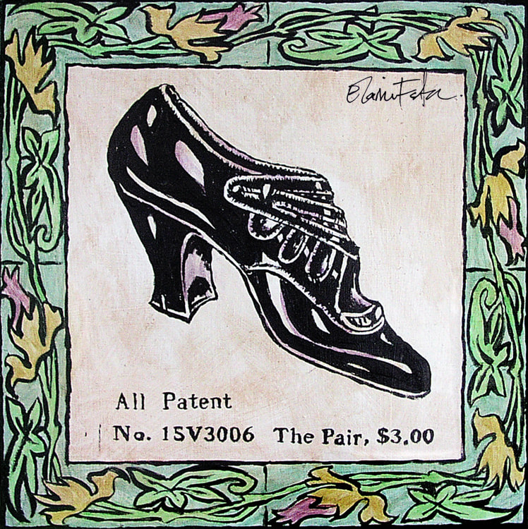 "All Patent (Vintage Shoe #2)" Painting - Elaine Foster