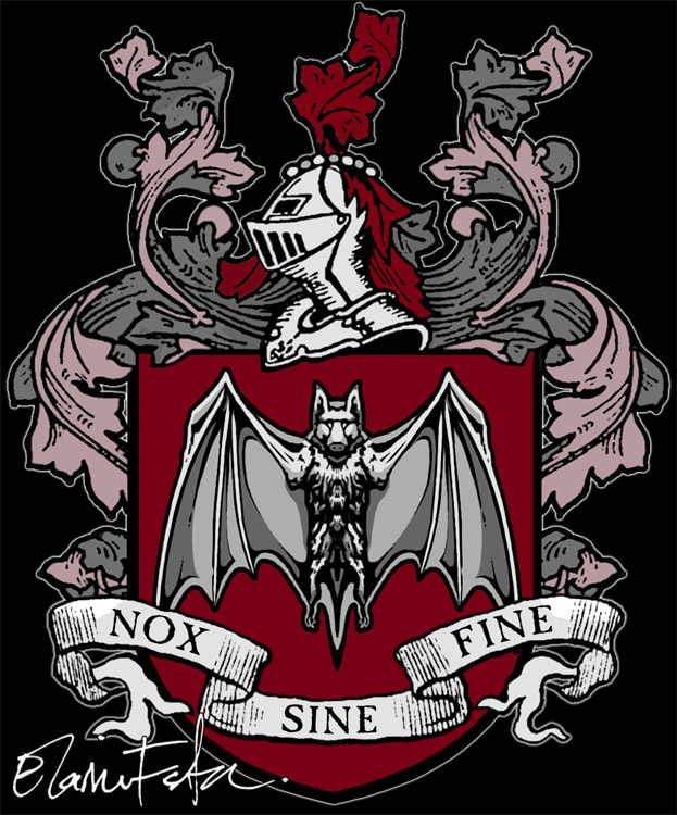 "Bat Crest (Red)" Digital Art - Elaine Foster