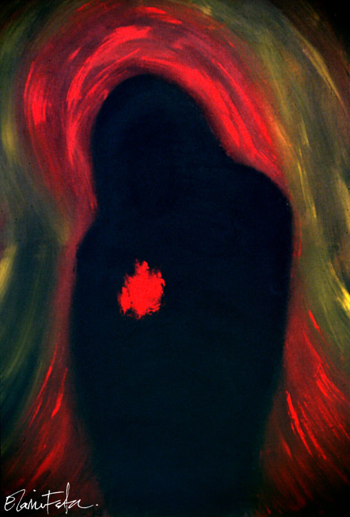 "Bleeding Heart (Mirror)/The Feeling" Painting - Elaine Foster