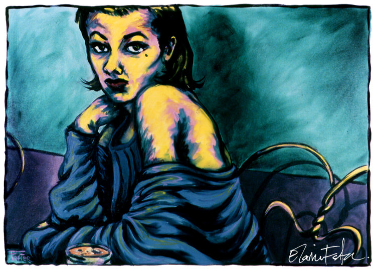 "Café Girl" Painting - Elaine Foster