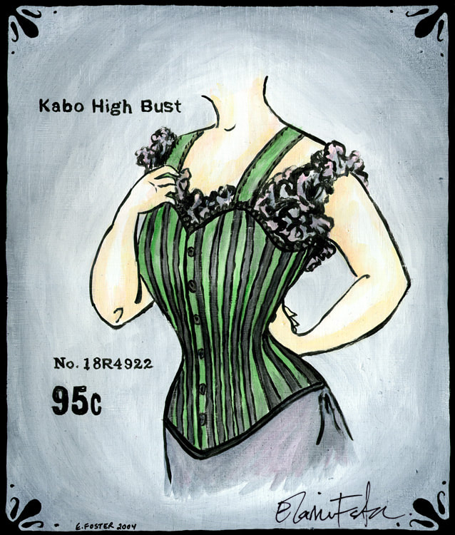 "Kabo High Bust (Corset #5)" Painting - Elaine Foster