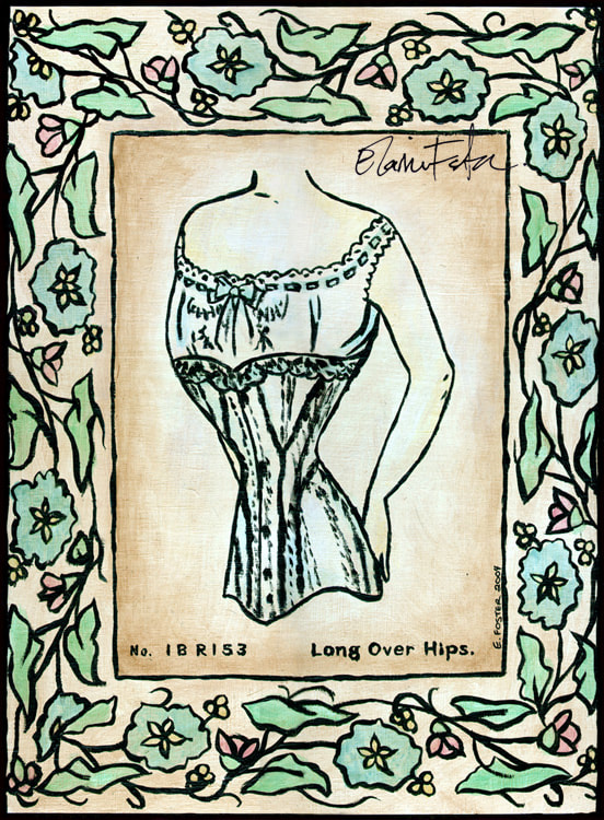 "Long Over Hips (Corset #1)" Painting - Elaine Foster