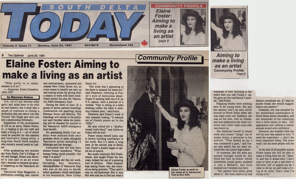 "Elaine Foster: Aiming To Make A Living As An Artist", June 1991.