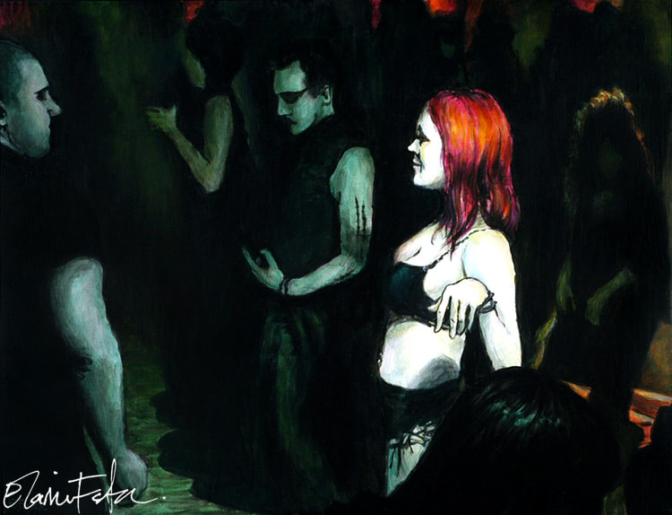 "Redhead (Nightclub #2)" Painting - Elaine Foster