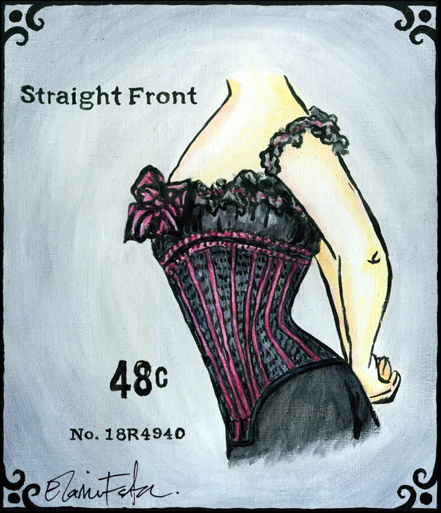 "Straight Front (Corset #4)" Painting - Elaine Foster