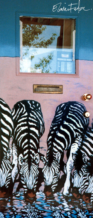 "Zebra Door" Painting - Elaine Foster